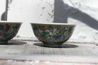 Chinese famille rose bowl with butterfly motif marked qianlong 2