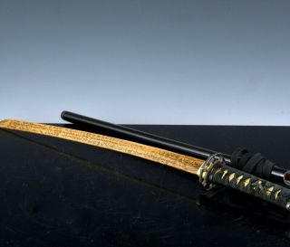 Very Fine Japanese Meiji Samurai Tanto Katana Short Sword W Buddha Inscriptions