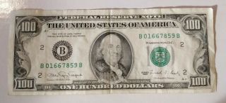 Vintage Series 1990 $100 Us One Hundred Dollar Bill