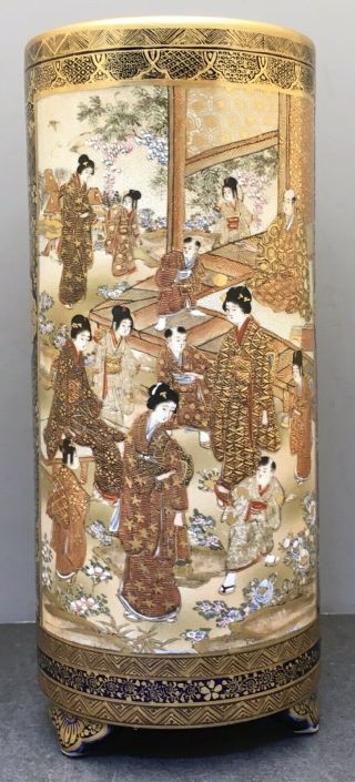 Outstanding Japanese Museum Quality Meiji Satsuma Vase By Kinkozan