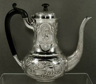 Indian Sterling Silver Coffee Pot C1920 Signed