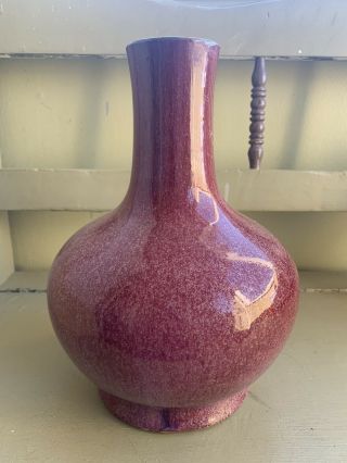 Antique Chinese Ox Blood Sang De Boeuf Flambe Vase Rotund Bottle 3