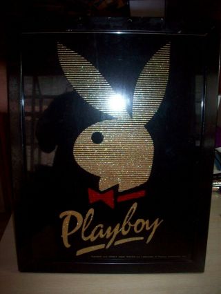 Vintage Old Playboy Rabbit Head Picture Wood Frame &some Type Of Glass