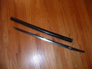 [s192] Japanese Samurai Sword: Kunisada Katana Blade And Habaki 60.  6 Cm