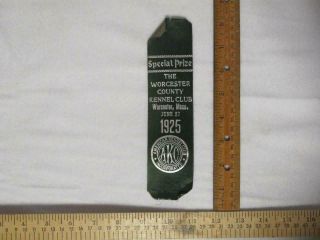 Vintage Dog Show Ribbon Akc Worchester County Kennel Club 1927 Special Prize
