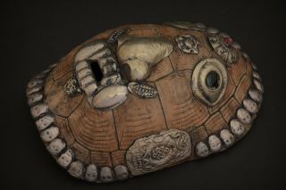 Antique Rare Tibetan Buddhism Turtle Skull Head Statue Tantrick Kapala Bowl Cup