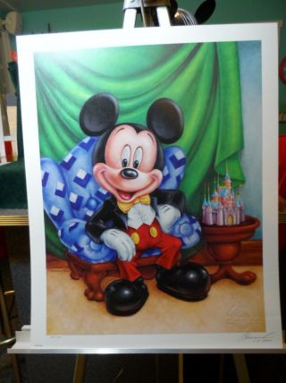 Disney Peter Emmerich Signed Lithograph Mickey Mouse Rare