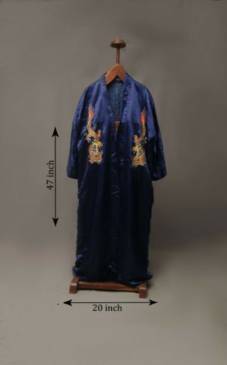 Antique Chinese Qing Dynasty Silk Embroidered textile Jacket Robe 3