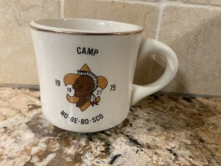 Camp No - Be - Bo - Sco Boy Scouts Mug 1975 Bergen County Nj Souvenir
