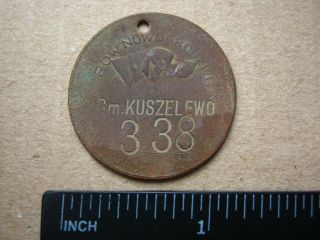 Old vintage polish tag token Hunting dog license plate Poland Polski 2