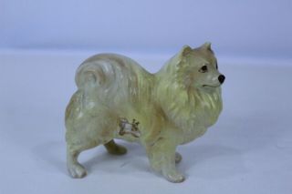 Porcelain Dog Figurine Semi Glossy Spitz Marked Japan