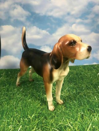 Vintage Lefton Porcelain Beagle Hunting Dog Figurine Euc 2f