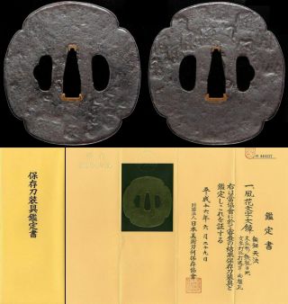 Nbthk Hozon Certificated Katana Tsuba Japanese Edo Sword Antique