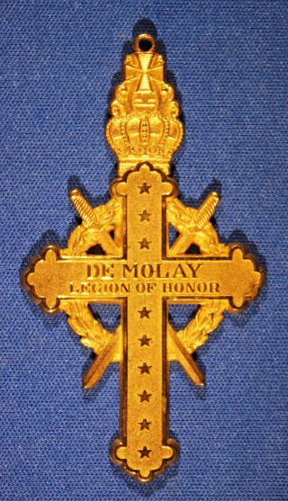 Vintage De Molay Legion Of Honor Masonic Medal