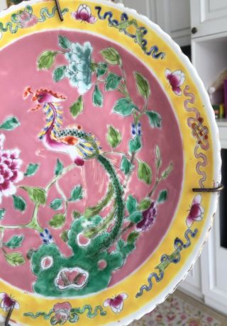 Large chinese porcelain nyonya peranakan straits Phoenix Charger 2