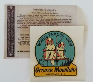H76 Pre - 1963 Grouse Mountain Ski Lift Dogs Decal Vancouver Chairlift