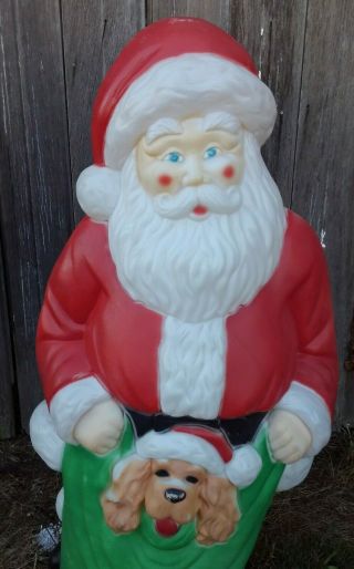Vintage Empire Santa Claus Lighted Blow Mold Christmas Lawn Ornament 45 "