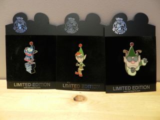 Disney Store Set Of 3 Prep And Landing Pins Limited Edition Of 100 Each