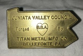 Juniata Valley Council Boy Scout Titan Metal Neckerchief Slide Bellefonte State