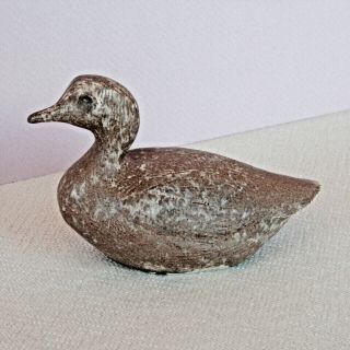 Vintage Mccarty Mississippi Pottery Duck - Decoy - 7 " - Nutmeg - Signed - Perfect