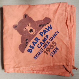 1965 Bear Paw Camp Staff Neckerchief Nicolet Area Council But