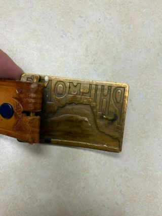 Vintage Philmont Leather Belt Size 38 & Brass Buckle 3