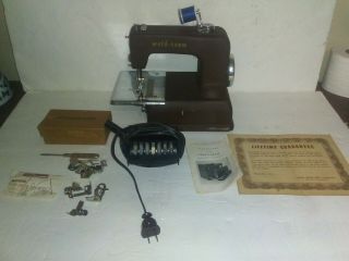 Vintage Weld - Seam Featherweight Cast Iron Sewing Machine W\case, .