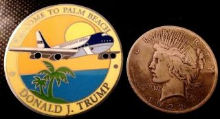 U.  S.  Air Force One President Trump Welcome To Palm Beach Challenge Coin