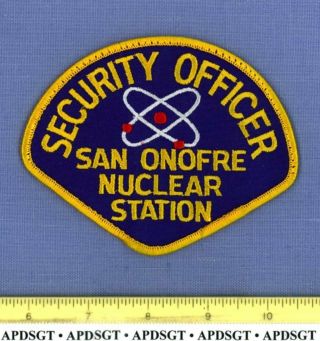 San Onofre Nuclear Station Security Officer California Federal Police Patch