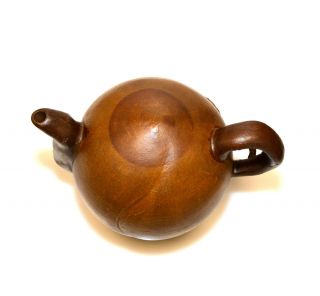Chinese Mystery Fill From Bottom Yixing Zisha Purple Clay Ceramic Peach Teapot 3