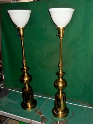 Vintage Stiffel Large Brass Table Lamps