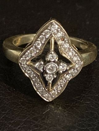 Vintage Pave Diamond Ring 14k Gold