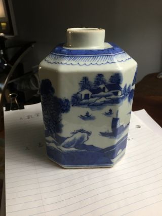Antique Chinese Porcelain Tea Caddy Signed