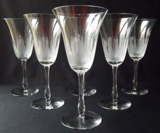 Set Of 6 Vintage Bryce /lenox Cascade Crystal Water Goblet Glasses