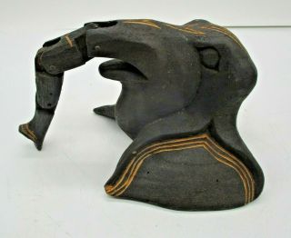 Wood Elephant Head Movable Trunk Vintage Wall Hanging