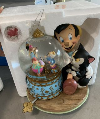 Disney Pinocchio And Figaro Magic Musical Snow Globe “brahm 