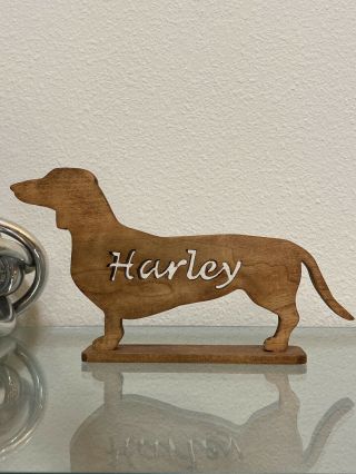 Personalized Wooden Dachshund Statue / Pet Memorial