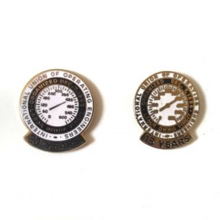 Vintage Iuoe International Union Of Operating Engineers Set Of Pins 15 20 Years