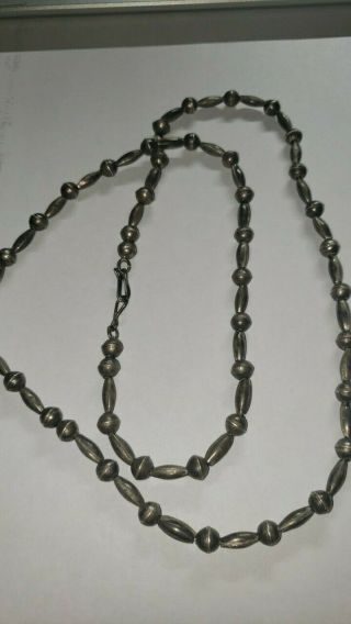 Vintage Sterling Silver Navajo Pearls Necklace Native Sterling Unmarked