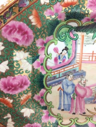 Antique Chinese Asian Japanese Porcelain Platter Rose Famille Gold Handpainted 2
