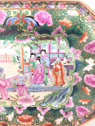 Antique Chinese Asian Japanese Porcelain Platter Rose Famille Gold Handpainted 3
