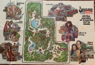 Vintage Opryland Theme Park Pamphlet Map