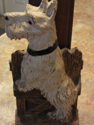 Vintage Syroco Wood Scottish Scottie Terrier Dog Clothing Brush Holder