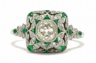 Vintage Victorian Filigree Engagement Ring 14k White Gold Over 2.  3 Ct Diamond