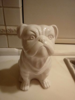 10 " Sitting Pug Dog Figurine.  Porcelain Ceramic