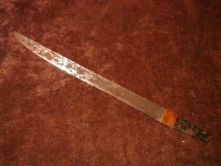 [s847] Japanese Samurai Sword: Mumei Tanto Blade And Habaki