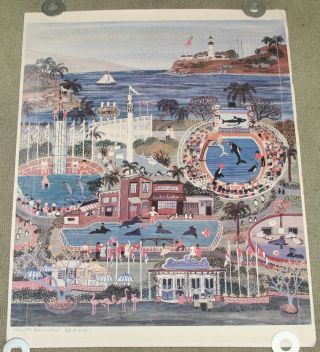 Marineland Of The Pacific,  Calif 1984 Signed Poster By Rita Schroeder
