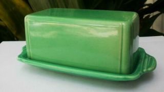 Vintage Homer Laughlin Riviera / Harlequin Green 1/4 Pound Butter Color
