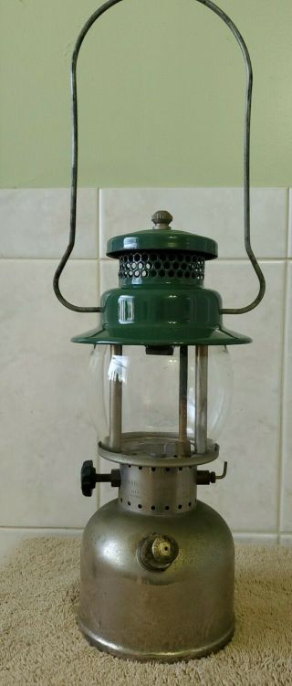 Vintage 5/1949 Coleman 242c Nickel Plated Lantern Single Mantle,  All