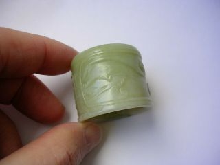 Antique Chinese Jade Thumb Ring Ming Or Qing Dynasty